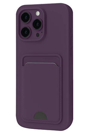 Apple iPhone 16 Pro Max Kılıf Kartlıklı Soft Silikon Azn-Kelvin
