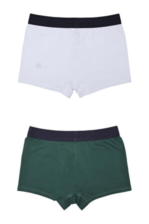 Adam Boxes Boxer Trunk Neo-Gracia 
3'lü Paket - Koyu Yeşil, Beyaz