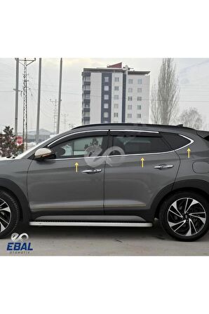 Hyundai Tucson Krom Cam Çıtası 6 prç. 2015 ve üzeri P.Çelik