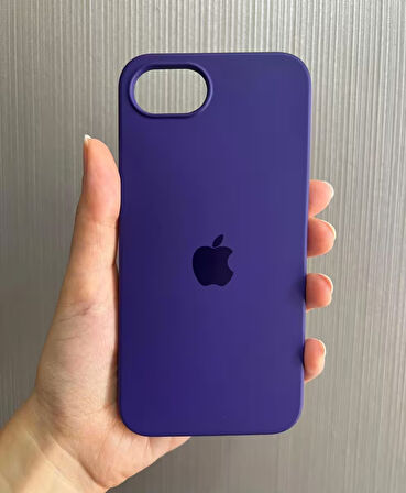 iPhone 16e Uyumlu Apple Logolu Silikon Içi Kadife Lansman Kılıf