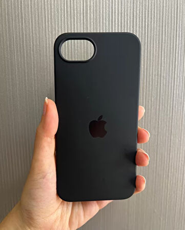 iPhone 16e Uyumlu Apple Logolu Silikon Içi Kadife Lansman Kılıf