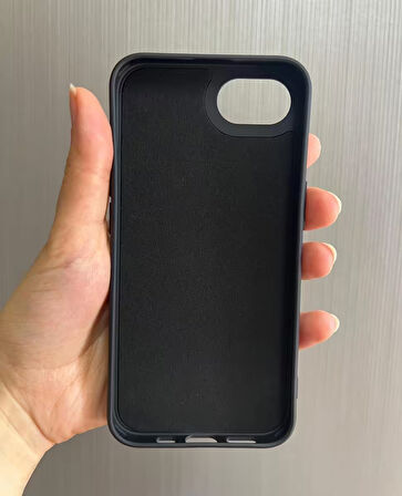 iPhone 16e Uyumlu Apple Logolu Silikon Içi Kadife Lansman Kılıf