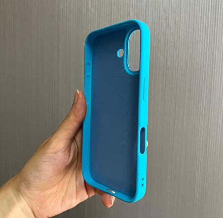 iPhone 16 Uyumlu Apple Logolu Silikon Içi Kadife Lansman Kılıf