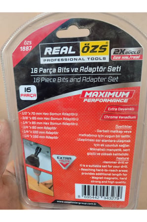 16 Parça Mıknatıslı Bits Uç Adaptör Seti S1 S2 PH Yıldız Düz Uçlar 1/4 1/2 3/8 1/4 Uç Matkap Uyumlu