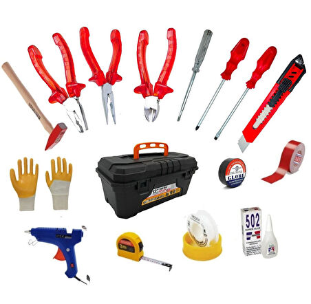 Moonshop 16 Parça Full Takım Çantası Dolu Alet Hırdavat Takım Çantası Avadanlık Full Hediyeli..