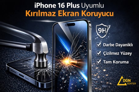 İphone 16 Plus Uyumlu Kırılmaz Ekran Koruyucu