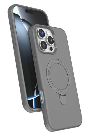 Apple iPhone 16 Pro Max Kılıf MgSafe Özellikli Standlı Kapak Azn-Regal