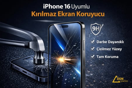  İphone 16 Uyumlu Kırılmaz Ekran Koruyucu