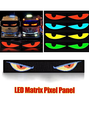 Matrix LED Panel Cama Yapışan Telefon Kontrollü Otomobil Led,Tırcı Kamyon Led Uznluk133cm-Geniş19cm