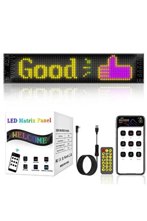 Led Matrix Panel Cama Yapışan Telefon Kontrollü Led Ekran Panel Büyük Boy(16x64)