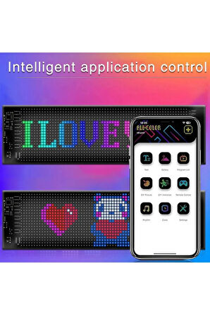 Led Matrix Panel Cama Yapışan Telefon Kontrollü Led Ekran Panel Büyük Boy(16x64)