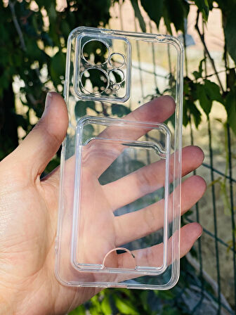 Xiaomi Redmi Note 12 4G Kılıf Kartlıklı Lüx Şeffaf Silikon Kapak