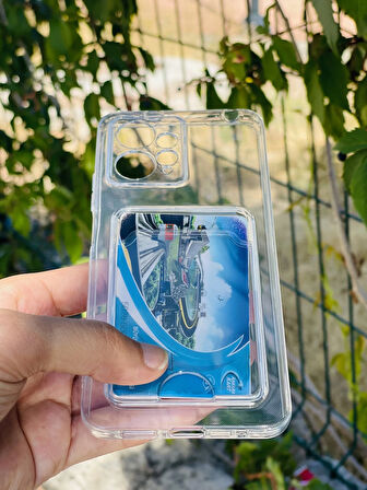 Xiaomi Redmi Note 12 4G Kılıf Kartlıklı Lüx Şeffaf Silikon Kapak