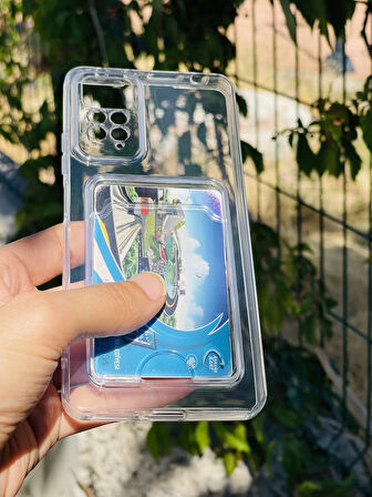 Xiaomi Redmi Note 11S Kılıf Kartlıklı Lüx Şeffaf Silikon Kapak