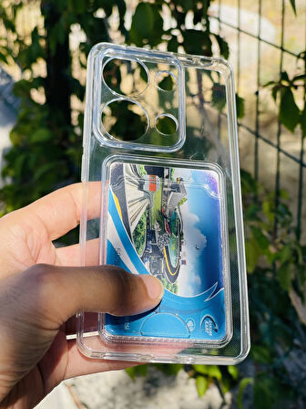 Xiaomi Poco X6 Kılıf Kartlıklı Lüx Şeffaf Silikon Kapak