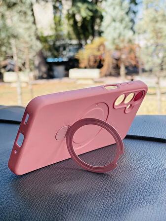 Samsung Galaxy S24 FE Kılıf Regal Mgsafe İçi Kadife Soft Standlı Silikon Kapak