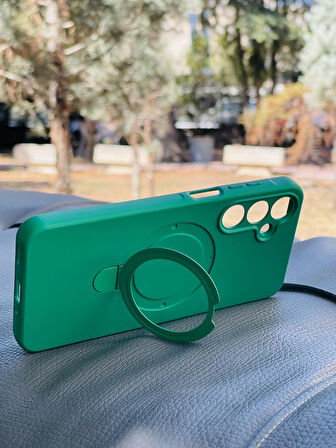 Samsung Galaxy S24 FE Kılıf Regal Mgsafe İçi Kadife Soft Standlı Silikon Kapak