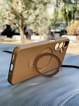 Samsung Galaxy S24 FE Kılıf Regal Mgsafe İçi Kadife Soft Standlı Silikon Kapak