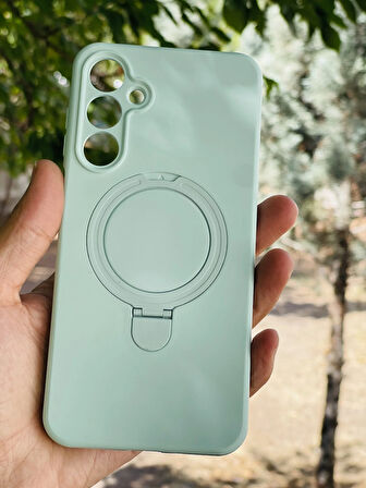 Samsung Galaxy S24 FE Kılıf Regal Mgsafe İçi Kadife Soft Standlı Silikon Kapak