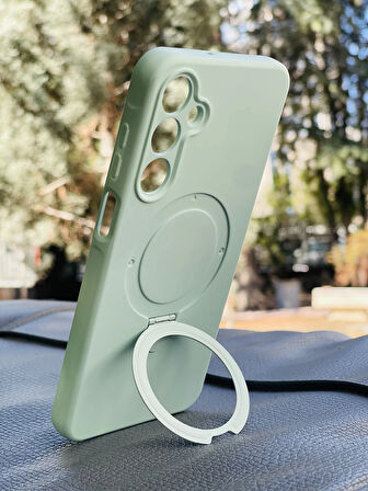 Samsung Galaxy A16 5G Kılıf Regal Mgsafe İçi Kadife Soft Standlı Silikon Kapak