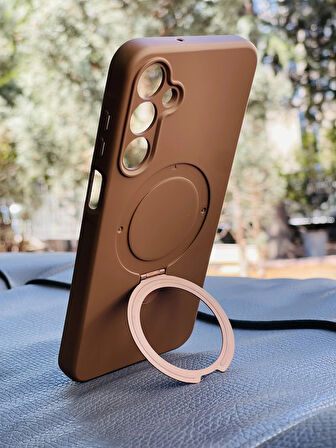 Samsung Galaxy A55 5G Kılıf Regal Mgsafe İçi Kadife Soft Standlı Silikon Kapak