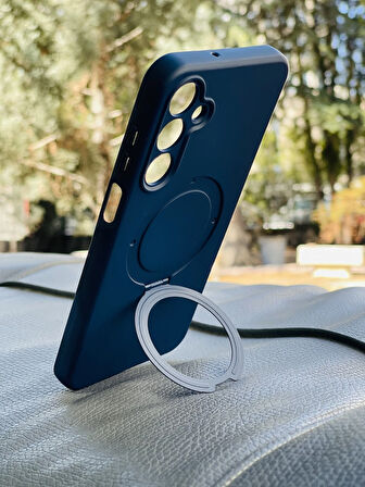 Samsung Galaxy A55 5G Kılıf Regal Mgsafe İçi Kadife Soft Standlı Silikon Kapak