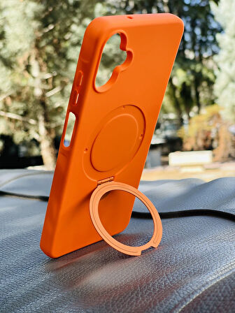 Samsung Galaxy A06 Kılıf Regal Mgsafe İçi Kadife Soft Standlı Silikon Kapak