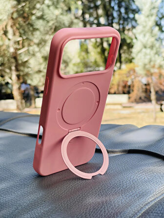 Apple iPhone 17 Pro Max Kılıf Regal Mgsafe İçi Kadife Soft Standlı Silikon Kapak