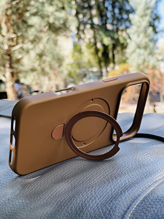 Apple iPhone 17 Pro Max Kılıf Regal Mgsafe İçi Kadife Soft Standlı Silikon Kapak