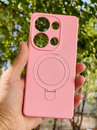 Xiaomi Redmi Note 13 Pro 4G Kılıf Regal Mgsafe İçi Kadife Soft Standlı Silikon Kapak