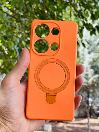 Xiaomi Redmi Note 13 Pro 4G Kılıf Regal Mgsafe İçi Kadife Soft Standlı Silikon Kapak