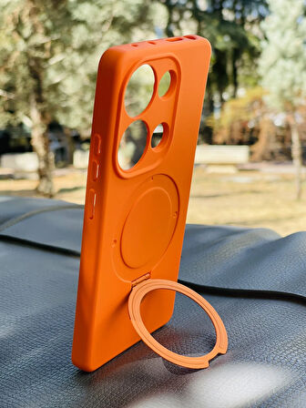 Xiaomi Redmi Note 13 Pro 4G Kılıf Regal Mgsafe İçi Kadife Soft Standlı Silikon Kapak