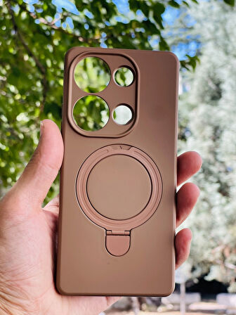 Xiaomi Redmi Note 13 Pro 4G Kılıf Regal Mgsafe İçi Kadife Soft Standlı Silikon Kapak