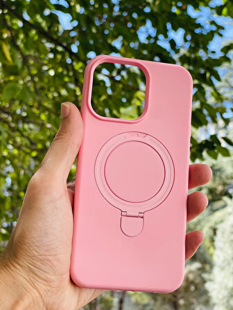 Apple iPhone 14 Pro Max Kılıf Regal Mgsafe İçi Kadife Soft Standlı Silikon Kapak