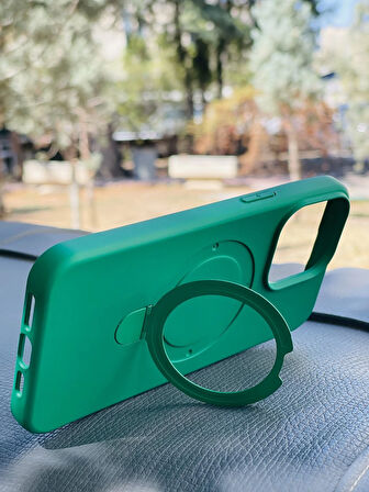 Apple iPhone 14 Pro Max Kılıf Regal Mgsafe İçi Kadife Soft Standlı Silikon Kapak