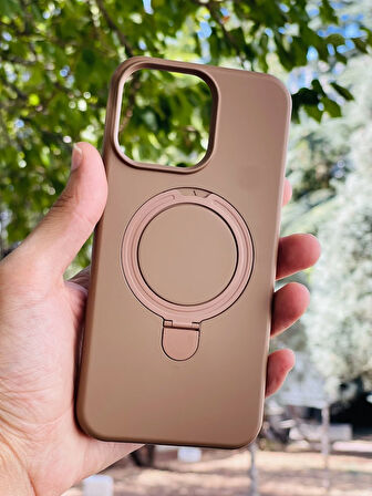 Apple iPhone 14 Pro Max Kılıf Regal Mgsafe İçi Kadife Soft Standlı Silikon Kapak