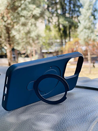 Apple iPhone 14 Pro Max Kılıf Regal Mgsafe İçi Kadife Soft Standlı Silikon Kapak