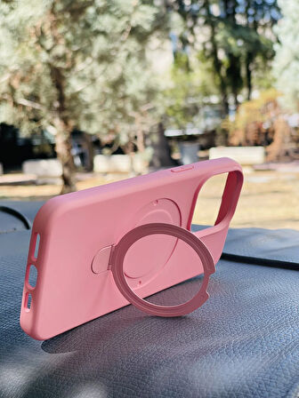 Apple iPhone 15 Kılıf Regal Mgsafe İçi Kadife Soft Standlı Silikon Kapak