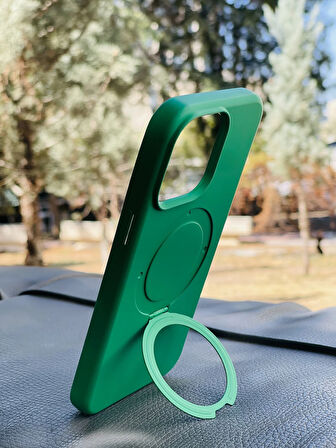 Apple iPhone 15 Kılıf Regal Mgsafe İçi Kadife Soft Standlı Silikon Kapak