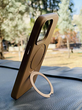 Apple iPhone 15 Kılıf Regal Mgsafe İçi Kadife Soft Standlı Silikon Kapak