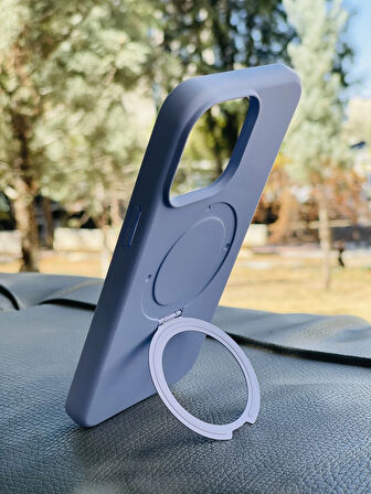 Apple iPhone 15 Kılıf Regal Mgsafe İçi Kadife Soft Standlı Silikon Kapak