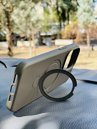 Apple iPhone 15 Plus Kılıf Regal Mgsafe İçi Kadife Soft Standlı Silikon Kapak