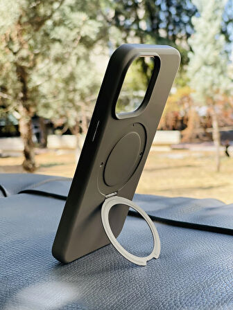 Apple iPhone 15 Plus Kılıf Regal Mgsafe İçi Kadife Soft Standlı Silikon Kapak