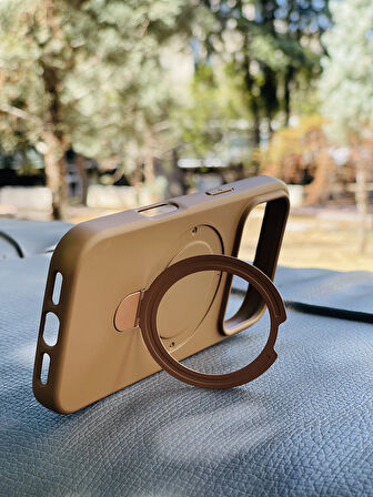 Apple iPhone 17 Pro Kılıf Regal Mgsafe İçi Kadife Soft Standlı Silikon Kapak