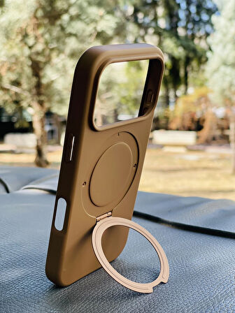 Apple iPhone 17 Pro Kılıf Regal Mgsafe İçi Kadife Soft Standlı Silikon Kapak