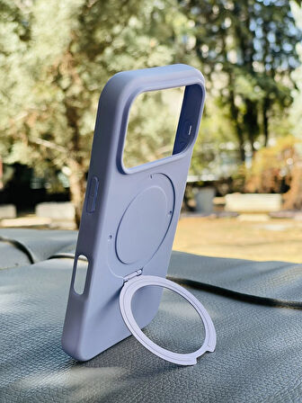 Apple iPhone 17 Pro Kılıf Regal Mgsafe İçi Kadife Soft Standlı Silikon Kapak