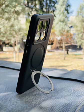 Xiaomi Mi 14T Pro Kılıf Regal Mgsafe İçi Kadife Soft Standlı Silikon Kapak