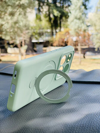Xiaomi Mi 14T Pro Kılıf Regal Mgsafe İçi Kadife Soft Standlı Silikon Kapak