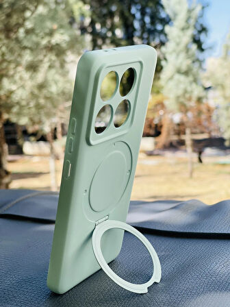Xiaomi Mi 14T Pro Kılıf Regal Mgsafe İçi Kadife Soft Standlı Silikon Kapak