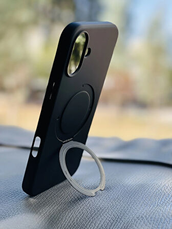 Apple iPhone 16 Plus Kılıf Regal Mgsafe İçi Kadife Soft Standlı Silikon Kapak
